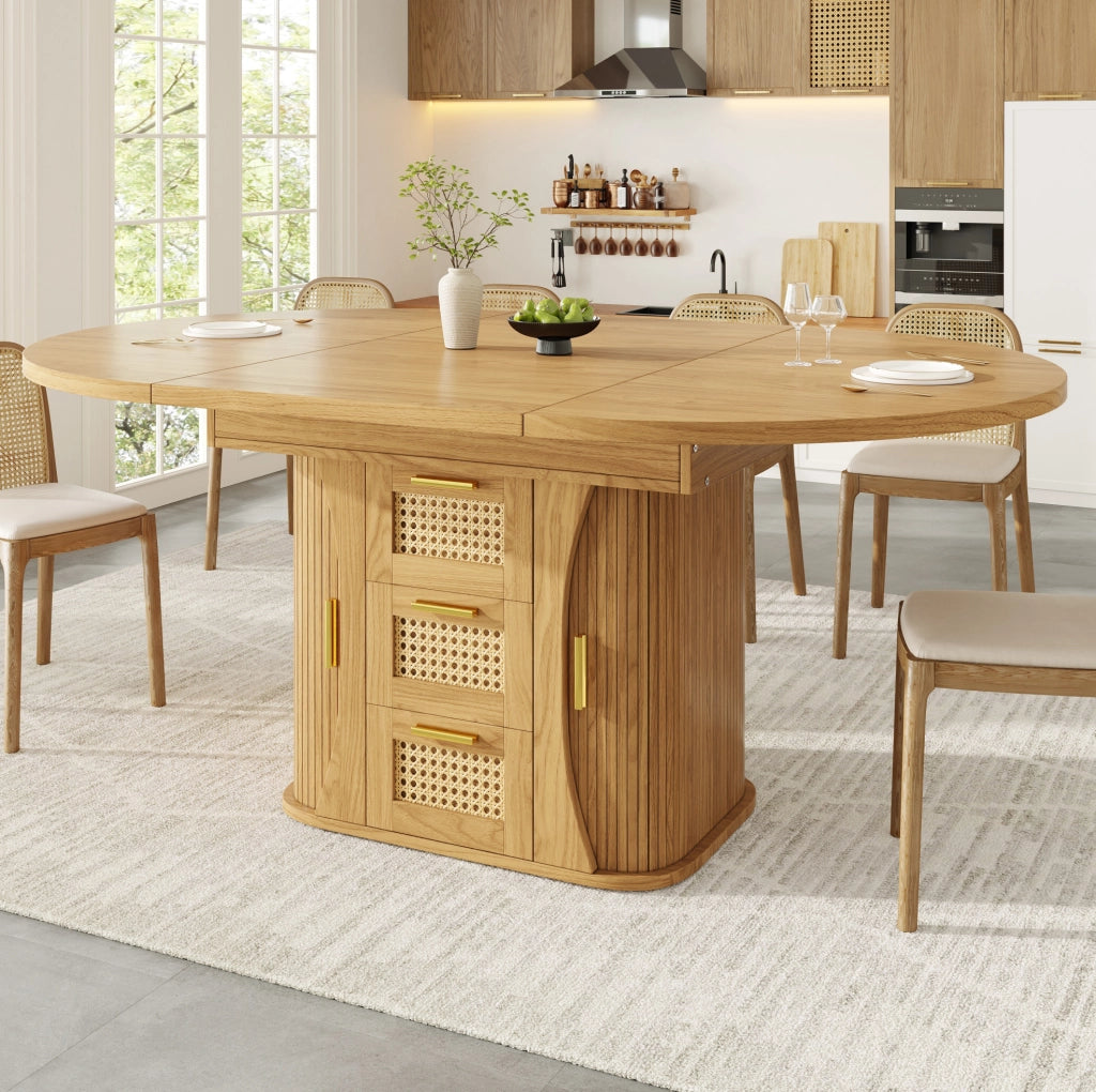 Tavolo da pranzo allungabile 118-158 cm con cassetti