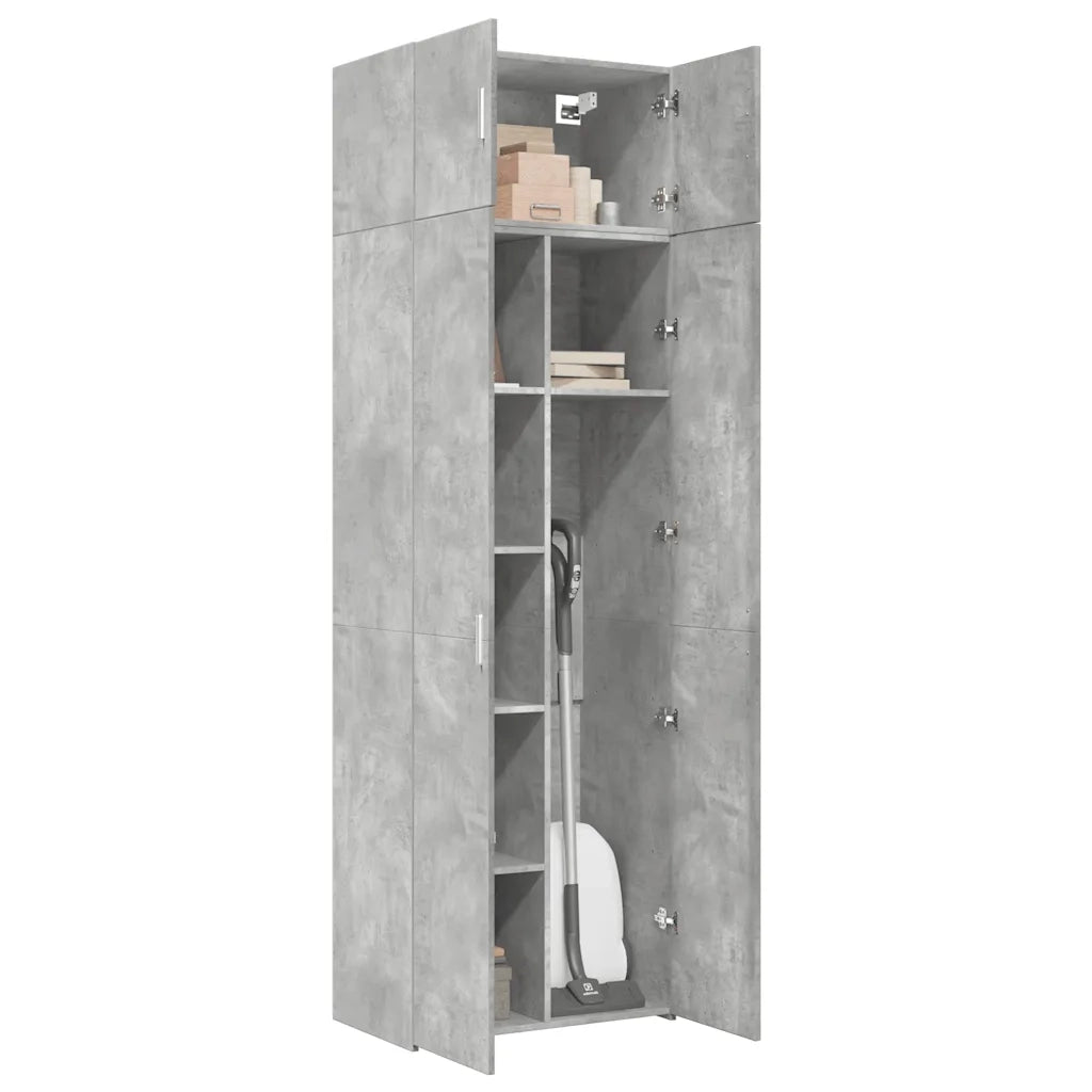 vidaXL Armadietto Grigio Cemento 70x42,5x225 cm in Legno Multistrato