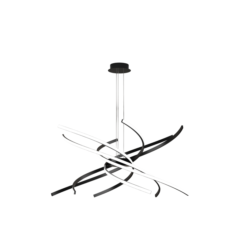Lampadario a Led Moderno Top Light Tornado 69W 4450LM 1163/S80 Nero