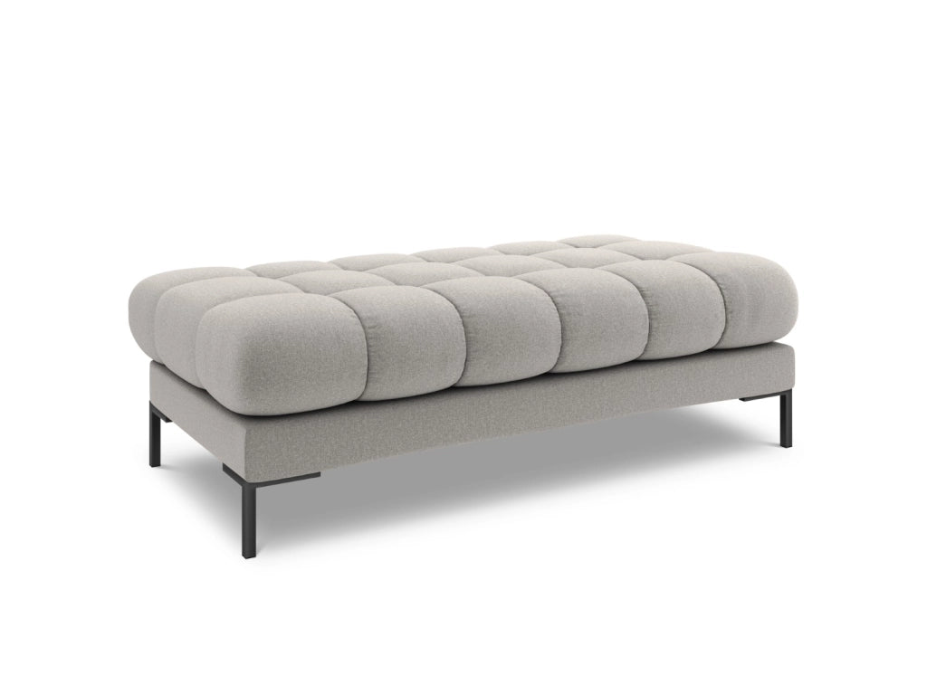 Cosmopolitan Design - Panca "Bali" 2 posti in tessuto strutturato grigio chiaro 
