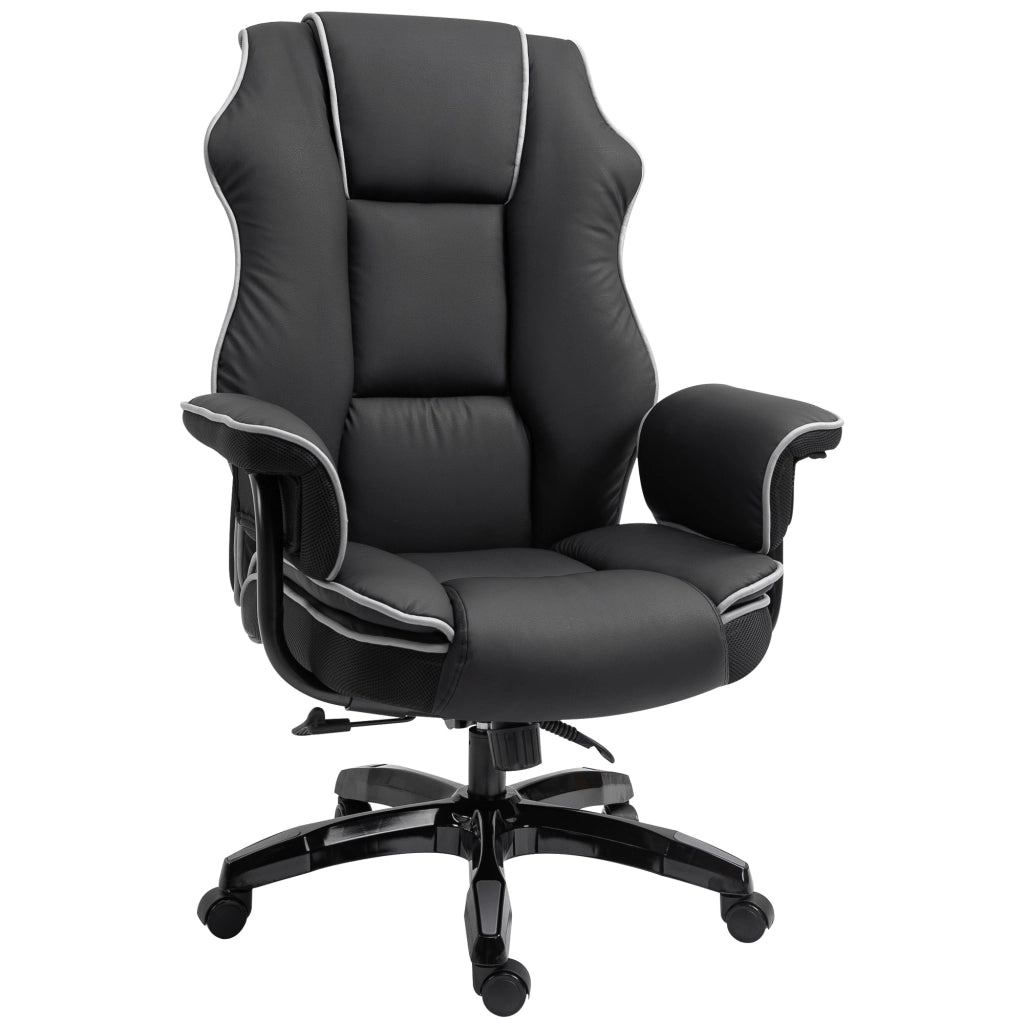 Sedia da ufficio ergonomica con schienale regolabile e braccioli ¨C zephmum ¨C nero similpelle