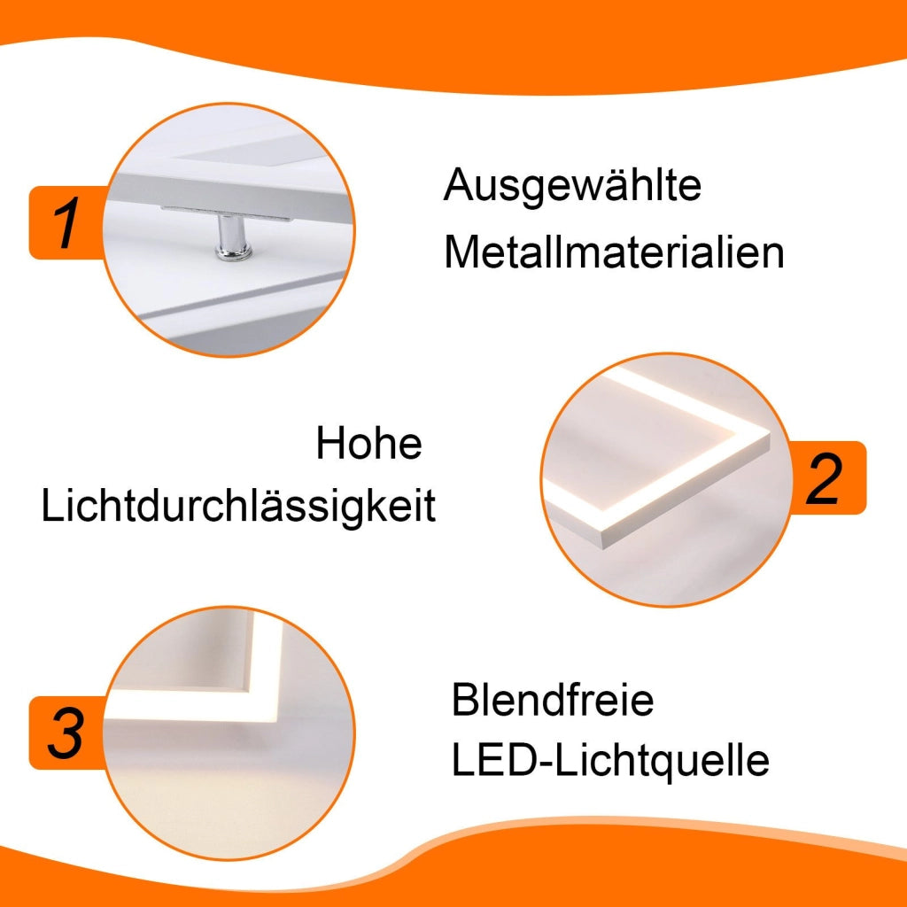 ZMH Lampada da soffitto plafoniera LED moderna 2 Frame 32W 3000K per soggiorno camera letto