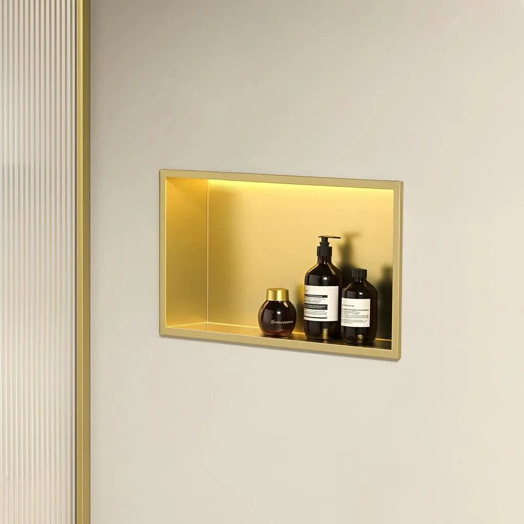 Mensola Bagno Led 30x45 Brush Gold