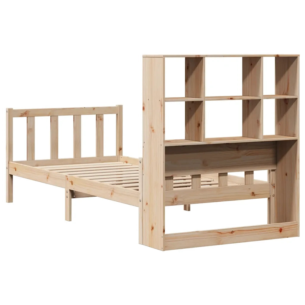 Letto Libreria senza Materasso 90x190 cm Legno Massello Pino 3322119