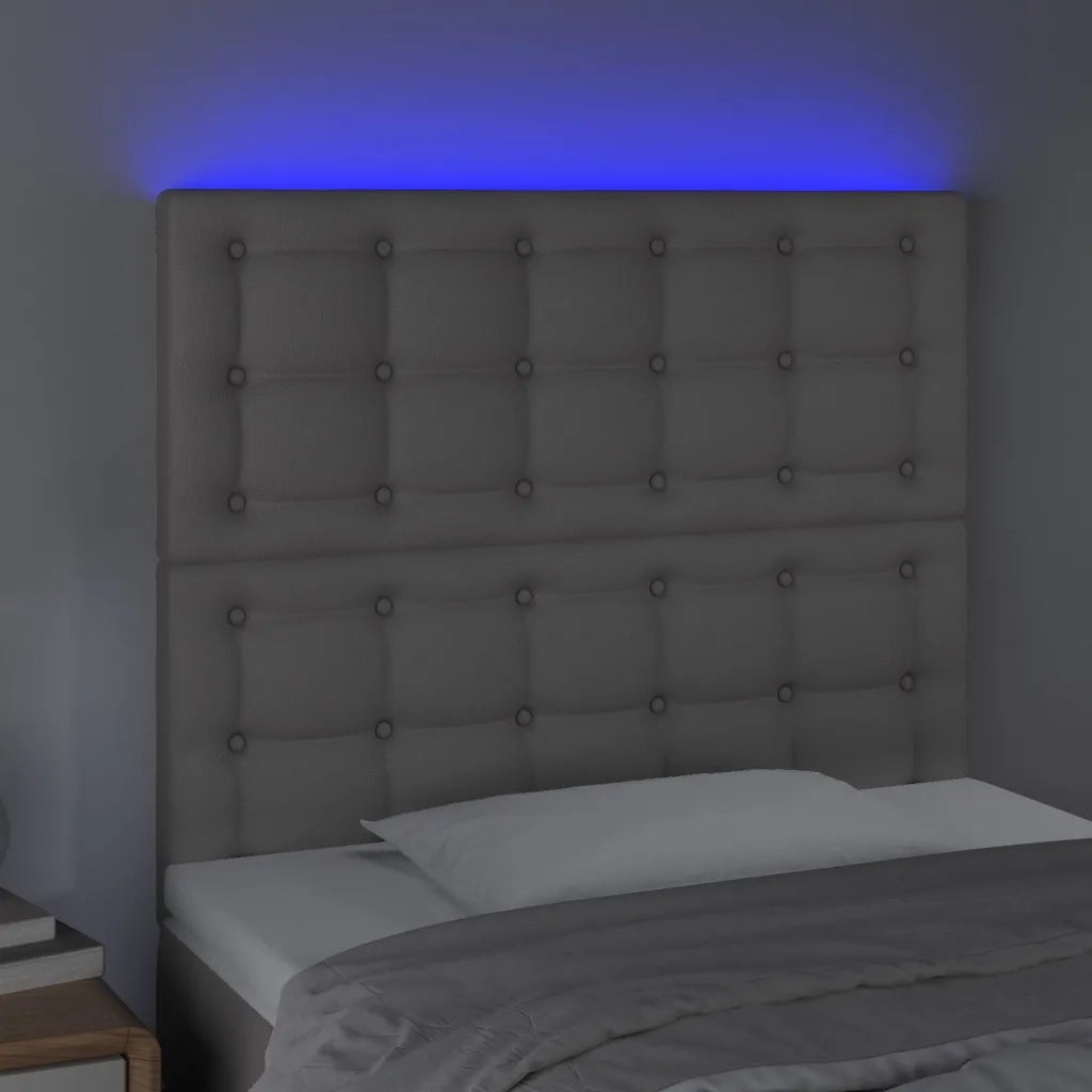 Testiera a LED-Testata con LED Grigio 100x5x118/128cm in Similpelle 398586