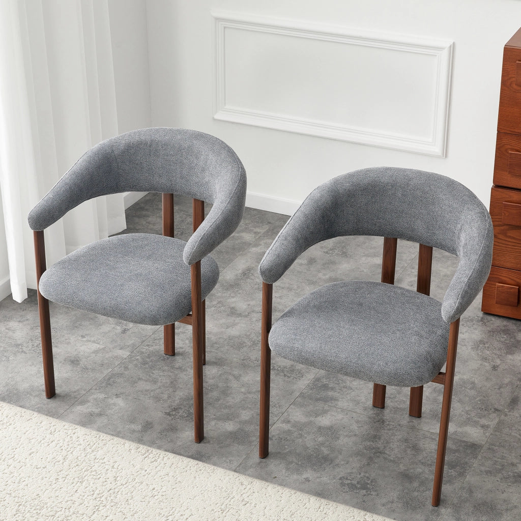 Set 2 Sedie da Pranzo in Tessuto ¨C Xylo ¨C Gambe in Metallo, Grigio