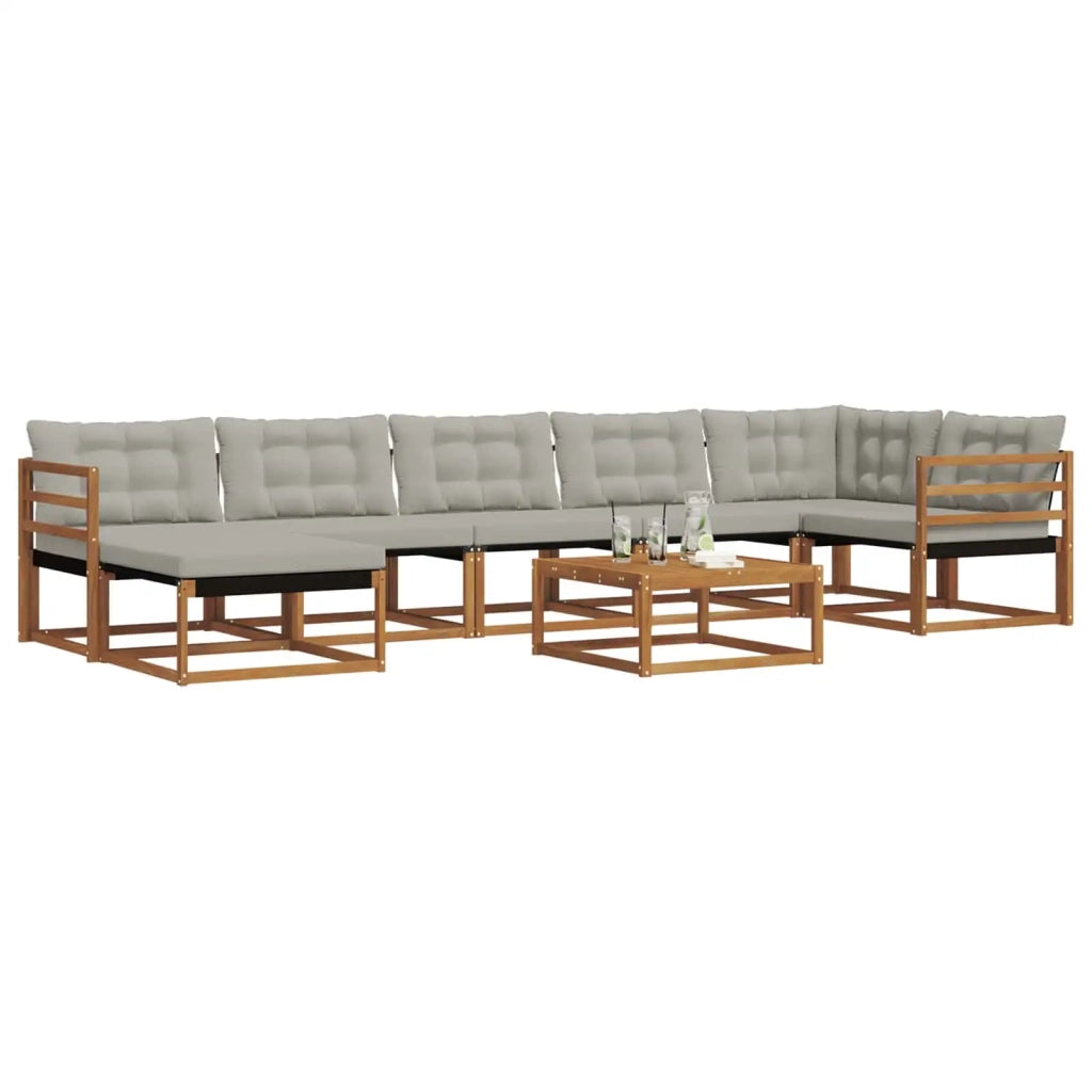 Set di divani da esterno 8 pcs Grigio Naturale e Chiaro 3369686