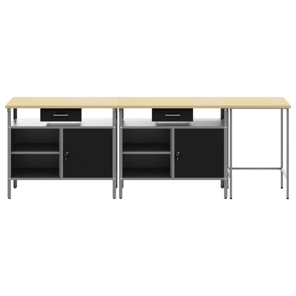Set banco da lavoro con cassetto 3 pcs Rosso e Grigio 3321397