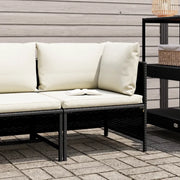 Divano ad Angolo Modulare con Cuscini in Polyrattan Nero 313507