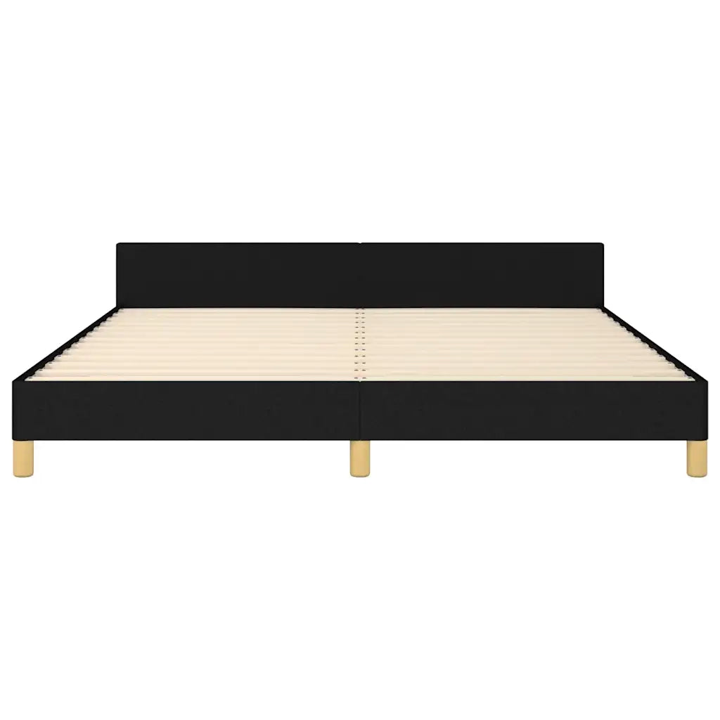 Giroletto senza Materasso-Struttura Letto Nero 160x200 cm in Tessuto 573635