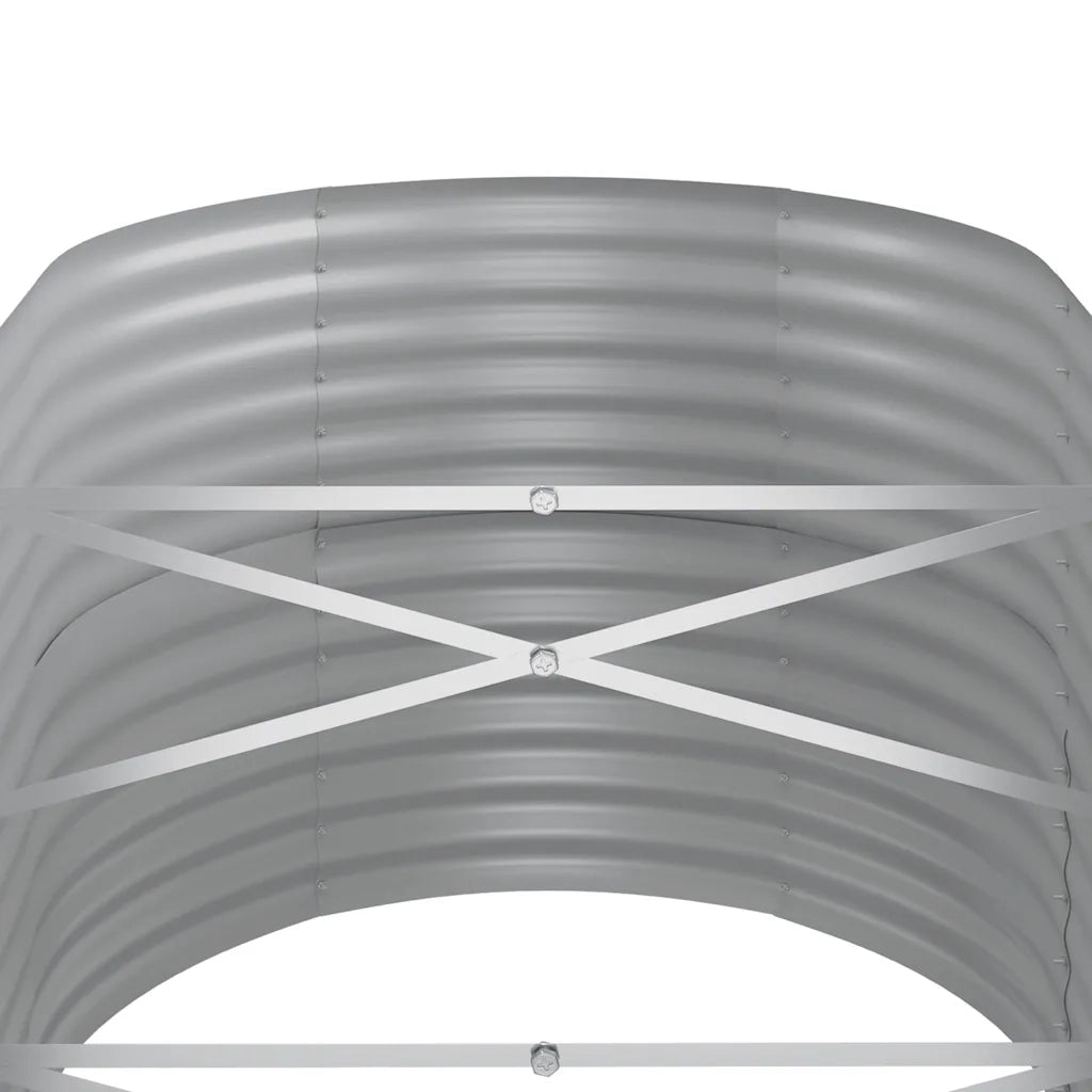 Letto da Giardino in Acciaio Zincato 368x80x68 cm Antracite 318966