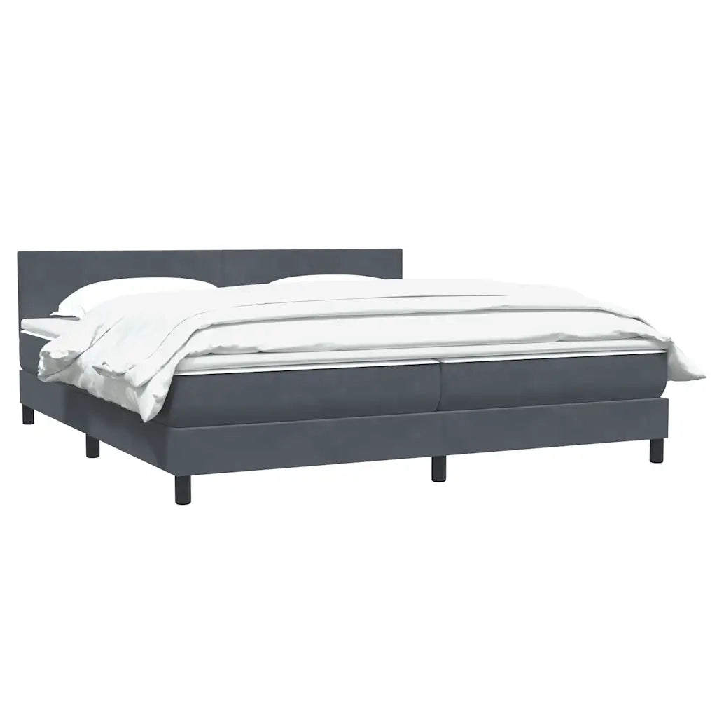 Giroletto a Molle con Materasso Grigio Scuro 180x220 cm Velluto 3316078