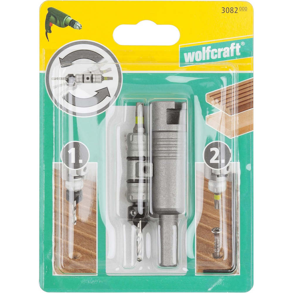 Kit Wolfcraft FlipBit per Foratura Svasatura Avvitamento Rapido
