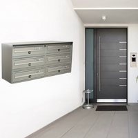 ALUBOX Cassette Postali Condominiali 6 Posti SLIM 37,8X77,5X30 Cm In Lamiera Zincata E Alluminio Cassetta Postale Da Esterno Condominiale Con Sistema Anti Prelievo COLORE: ARGENTO