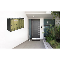 ALUBOX CUBO Cassette Postali Condominiali 6 Posti CUBO 38,5X63X25 Cm In Lamiera Zincata Cassetta Postale Condominiale Verticale Da Esterno E Interno Protetto COLORE: ANTRACITE E SPORTELLI BRONZO ANTICO