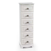 PERLA CASSETTIERA A 6 CASSETTI 29 X 23 X 95 CM COLORE BIANCO