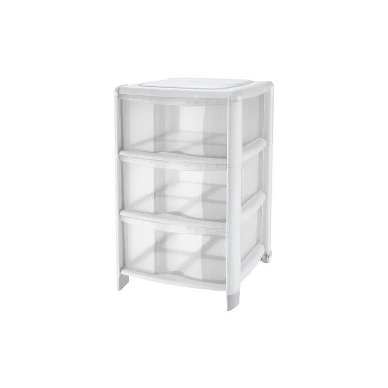 CASSETTIERA 3 CASSETTI ALTI MODELLO BAMBU COLORE BIANCO 39.5 X 38.5X 67H CM