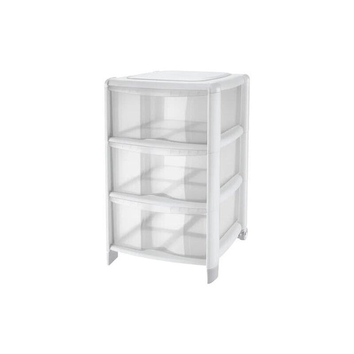 CASSETTIERA 3 CASSETTI ALTI MODELLO BAMBU COLORE BIANCO 39.5 X 38.5X 67H CM