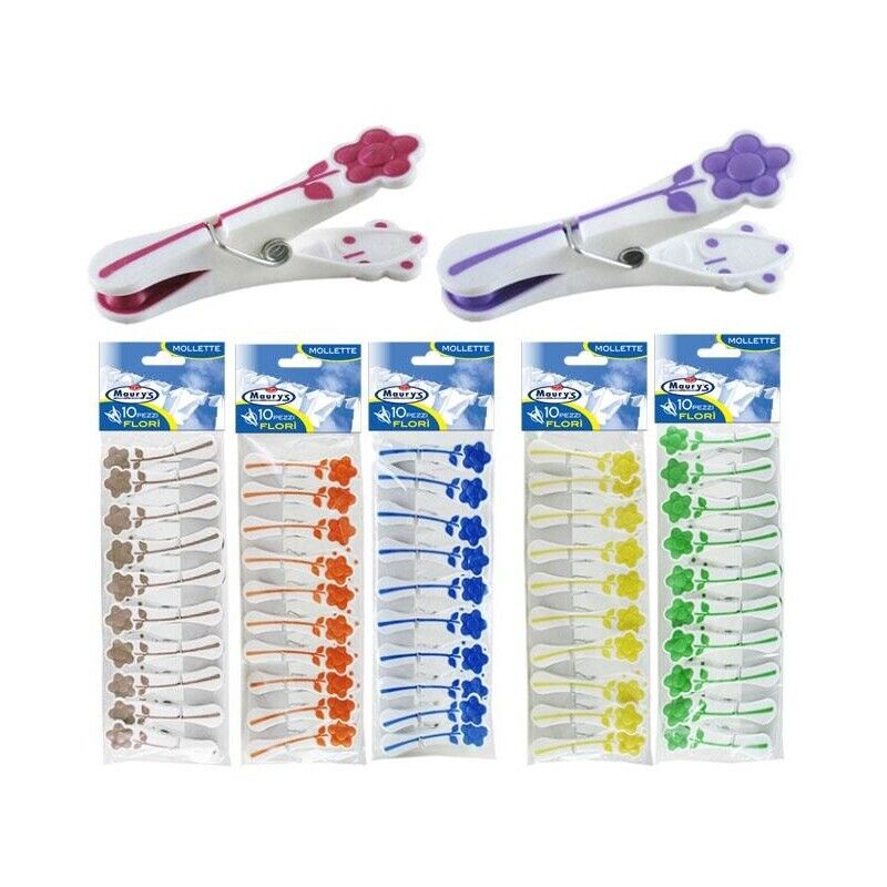 SET 3 CONFEZIONI MAURY'S MOLLETTE BUCATO FLORI 10PZ