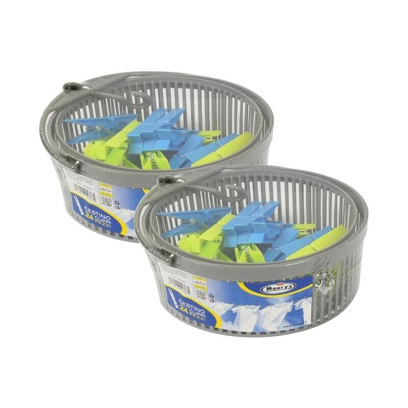 KIT SET 2PZ MAURY'S CESTINO CLIPPÌ PORTAMOLLETTE APPENDIBILE CON