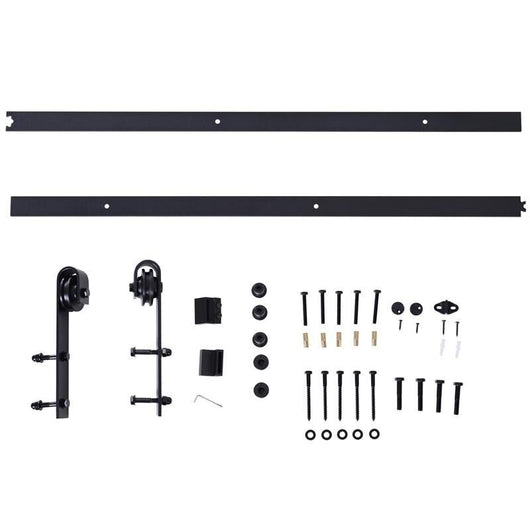 KIT MONTAGGIO PER PORTE SCORREVOLI CON BINARIO E ACCESSORI IN  ACCIAIO AL CARBONIO, 200X4X0.6CM