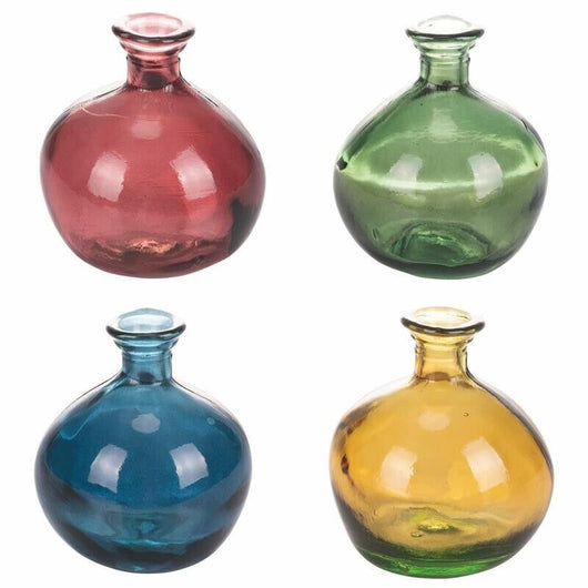 VASO CAIRO IN VETRO 16,5 X 18 CM FORMA ONDULATA ROTORNDA IN COLORAZIONE ASASORTITA