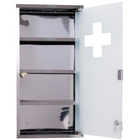 CASSETTA PORTA MEDICINALI CCON 4 RIPIANI IN ACCIAIO  30X12X60 CM BIANCA
