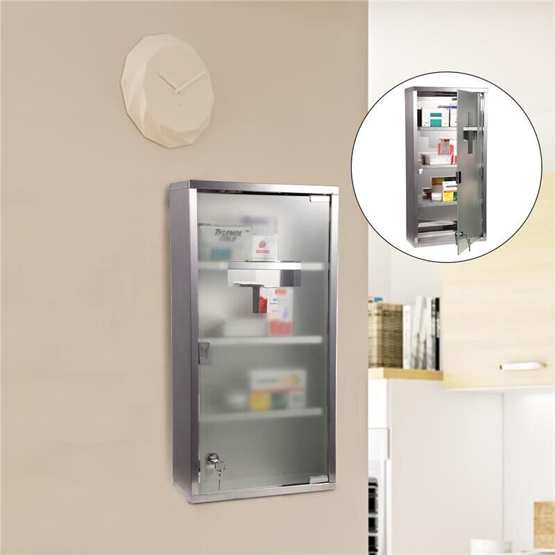 CASSETTA PORTA MEDICINALI CCON 4 RIPIANI IN ACCIAIO  30X12X60 CM BIANCA