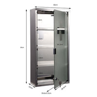 CASSETTA PORTA MEDICINALI CCON 4 RIPIANI IN ACCIAIO  30X12X60 CM BIANCA