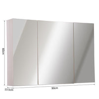 ARMADIETTO PENSILE DA BAGNO CON 3 ANTE A SPECCHIO 90 X 60 X 13,5 CM