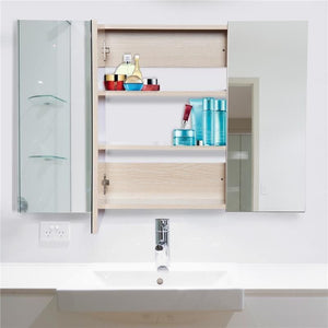 ARMADIETTO PENSILE DA BAGNO CON 3 ANTE A SPECCHIO 90 X 60 X 13,5 CM