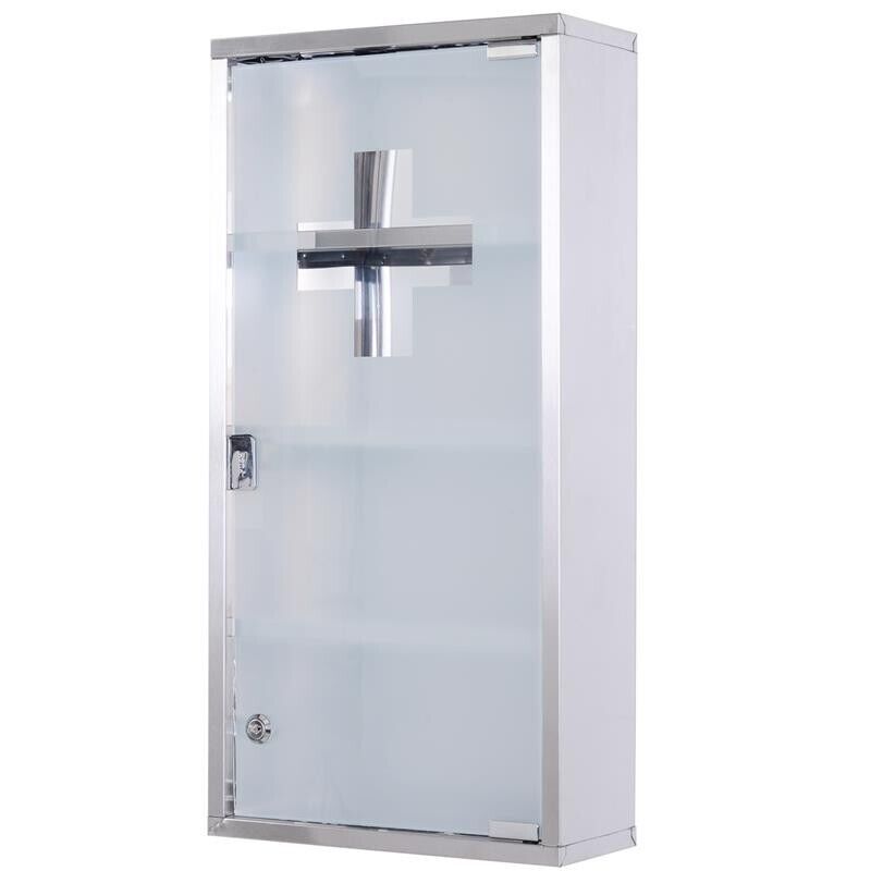 CASSETTA PORTA MEDICINALI CCON 4 RIPIANI IN ACCIAIO  30X12X60 CM BIANCA