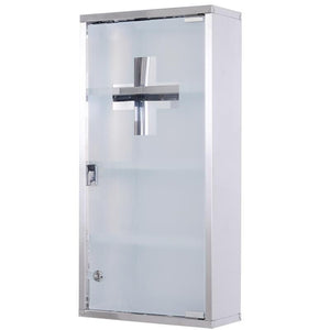 CASSETTA PORTA MEDICINALI CCON 4 RIPIANI IN ACCIAIO  30X12X60 CM BIANCA
