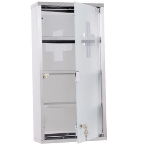 CASSETTA PORTA MEDICINALI CCON 4 RIPIANI IN ACCIAIO  30X12X60 CM BIANCA