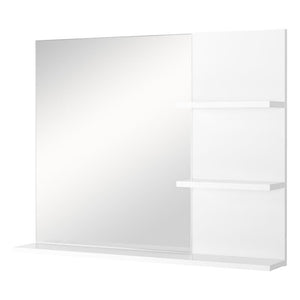 MOBILETTO PENSILE BAGNO CON SPECCHIO E 3 RIPIANI IN MDF 60 X 10 X 48 CM BIANCO