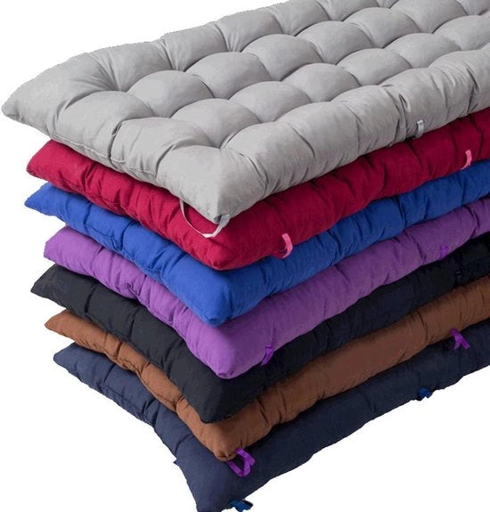 Cuscino per banco da giardino 8 cm - robusto e comodo - 1 pezzo - grigio - cotone - 120x50 cm