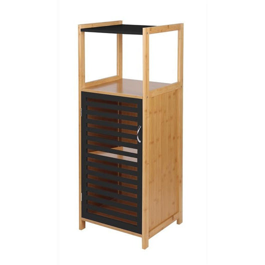 MA MAISON MOBILE PORTABIANCHERIA IN BAMBOO COLORE NERO CON SPORTELLO E 2 RIPIANI 36X33X98H CM