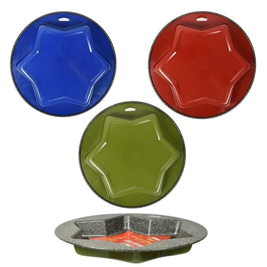 TEGLIA PER DOLCI XMAS PREMIUM A FORMA DI STELLA 32X42X4 CM IN COLORI ASSORTITI