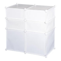 ARMADIO GUARDAROBA SCARPIERA MODULARE IN PLASTICA 6 CUBI 75X37X73 CM BIANCO