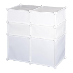 ARMADIO GUARDAROBA SCARPIERA MODULARE IN PLASTICA 6 CUBI 75X37X73 CM BIANCO