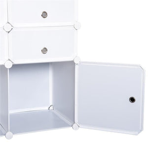 ARMADIO GUARDAROBA SCARPIERA MODULARE IN PLASTICA 6 CUBI 75X37X73 CM BIANCO