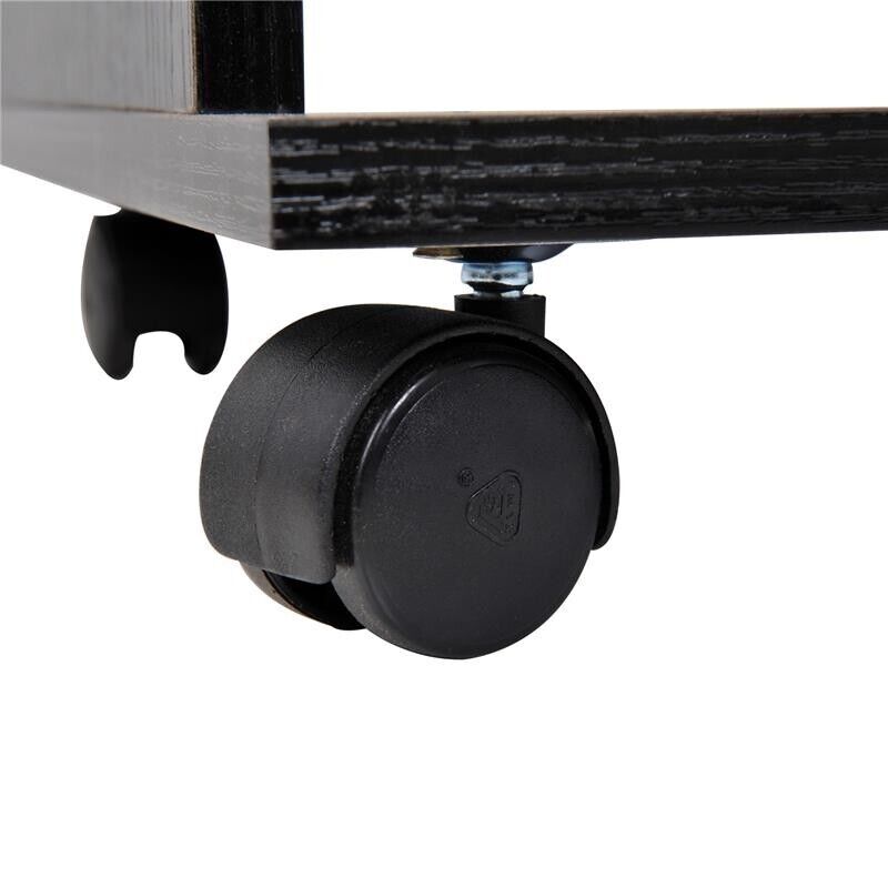 ARMADIO GUARDAROBA A 5 RIPIANI CON RUOTE E BARRE APPENDIABITI 120X40X128CM NERO