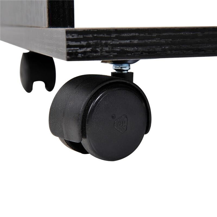 ARMADIO GUARDAROBA A 5 RIPIANI CON RUOTE E BARRE APPENDIABITI 120X40X128CM NERO