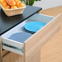 MOBILETTO DA CUCINA CON RUOTE CASSETTI ARMADIETTO LEGNO