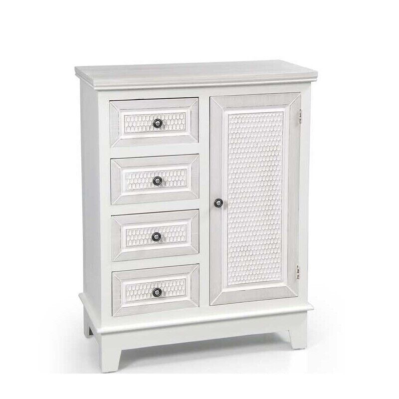 ELEGANT MOBILE CON ANTA E 4 CASSETTI 66X32X84 CM COLORE BIANCO