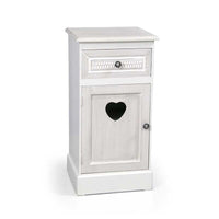 ELEGANT MOBILE CON CASSETTO E ANTA 35 X 30 X 68CM IN COLORE BIANCO