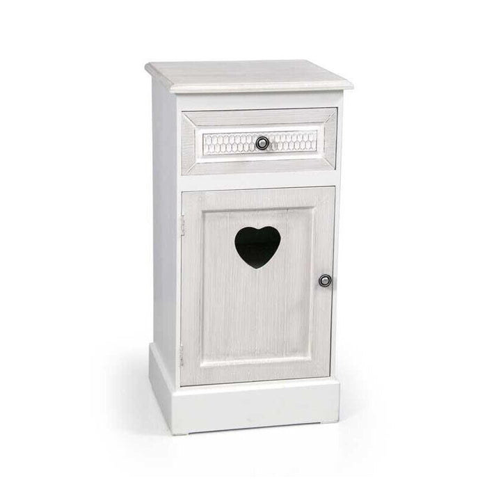 ELEGANT MOBILE CON CASSETTO E ANTA 35 X 30 X 68CM IN COLORE BIANCO