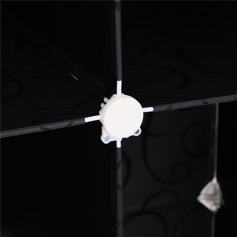 ARMADIO GUARDAROBA MODULARE 12 CUBI IN PP BIANCO E NERO 111 X 47 X 145 CM