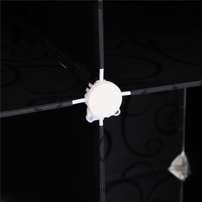 ARMADIO GUARDAROBA MODULARE 12 CUBI IN PP BIANCO E NERO 111 X 47 X 145 CM