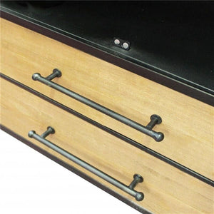 MOBILE CHADWICK IN FERRO E LEGNO CON 2 ANTE, 2 RIPIANI E 2 CASSETTI DIMENSIONI: CM 81,5 X 40 X 180 H